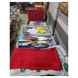 Christmas supplies, wrapping paper, gift bags,