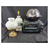 Black & Decker toaster oven, West Bend popcorn