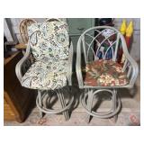 Pair of tall swivel chairs, 42.5 in tall, paint