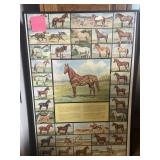 Framed artwork, horses and Marilyn Monroe