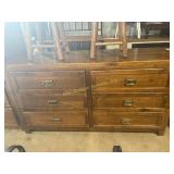 Wooden chest of drawers, 56in wide, 30.25in tall