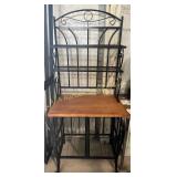 Metal and wood bakers rack, 63.25in tall, 28in