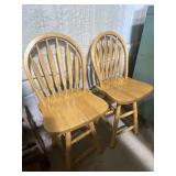 Pair of tall wooden chairs, 41in tall