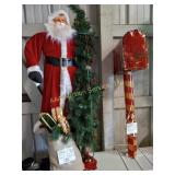 5 ft mechanical Santa with a lite up mailbox.