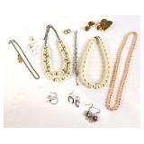 Costume jewelry- earrings, necklaces