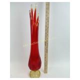 Mid century tangerine swung glass vase