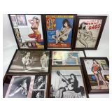 Framed pictures including Marilyn Monroe,  pinup
