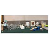 Glassware and kitchen items including salad