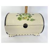 Decorative floral storage trunk, broken clasp,