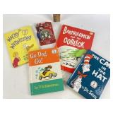 (3) Dr Seuss books, Go Dog Go book, super mario