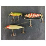 Vintage fishing lures including C. C. B. Co.