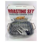 Roasting pan, glassware, vinyl wall covering,
