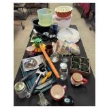 Bundt pan, mugs, meat mallet, masher, steamer