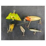 Vintage fishing lures including C. C. B. Co.