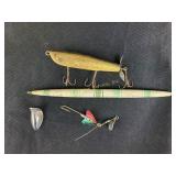 Vintage fishing lures including Shakespeare and