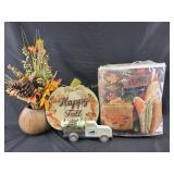 Thanksgiving and fall decor- ceramic leaf plates,