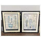 Medical device patent prints, framed-