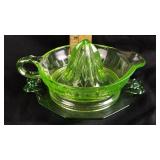 Depression uranium glass juicer and tray