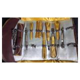 Vintage celluloid manicure set with trifold case