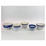 Flow Blue bowls, qty 5