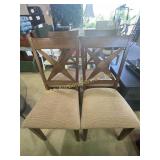Set of four wood dining chairs with cushion,