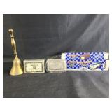 Brass bell, vogels donut shop playing cards-