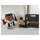 Bostitch brad nail gun, black & decker router,