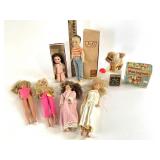 Ginny brunette braids doll, Jeff doll, mechanical