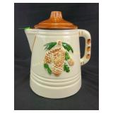 Vintage American Bisque pinecone coffee pot