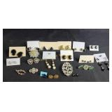 Costume jewelry, earrings and pins