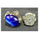 14k white gold ring, sterling ring