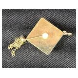 14k graduation cap pendant