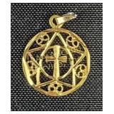 14k gold cross pendant