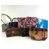 Assortment of purses including Coach, Vera