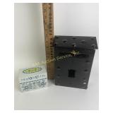 Vintage metal recipe box, vintage metal mailbox