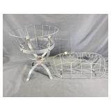 (2) metal wire flower baskets