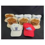 Hats including NRA, John Deere, us open, Dana