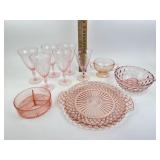 Pink depression glass