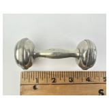 Sterling baby rattle - dents