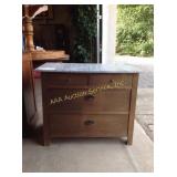 Vintage rustic commode with stone top-