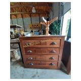 Vintage chest of drawers with ornate walnut