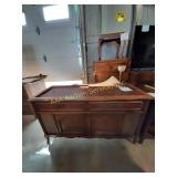 Vintage Wooden turntable and stereo cabinet.
