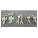 Turquoise bird earrings, droplet earrings