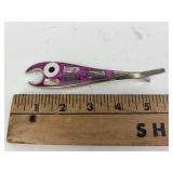 Alpaca silver enameled fish bottle opener