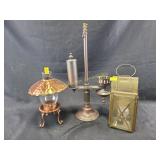 Rustic metal hanging lantern, Hurricane style