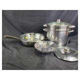 Revere Ware vegetable steamer & skillet w/lid