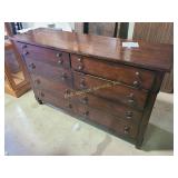 Wooden chest of drawers- 64"x19"x40.25" good