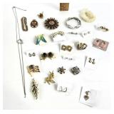 Costume jewelry- earrings, brooches, necklaces,