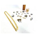 Costume jewelry- necklace, screw-on, clip and