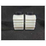 Art deco milk glass salt and pepper shakers
